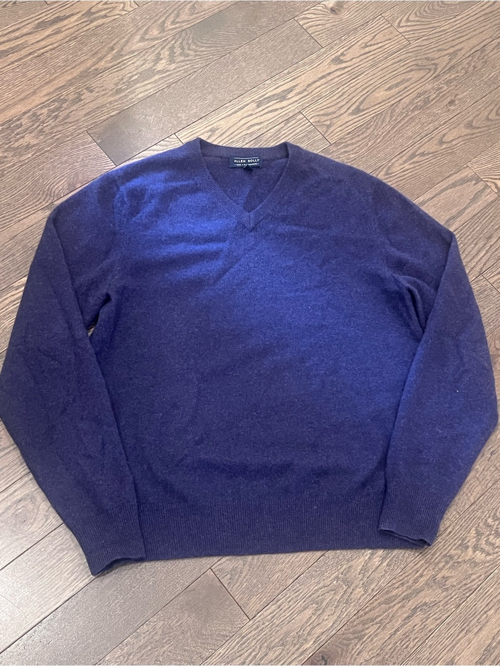 Allen Solly Men’s 100% 2-Ply Cashmere V-Neck Sweater Dark Purple Size M